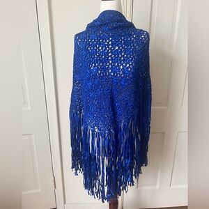 Blue Crocheted Shawl/Wrap